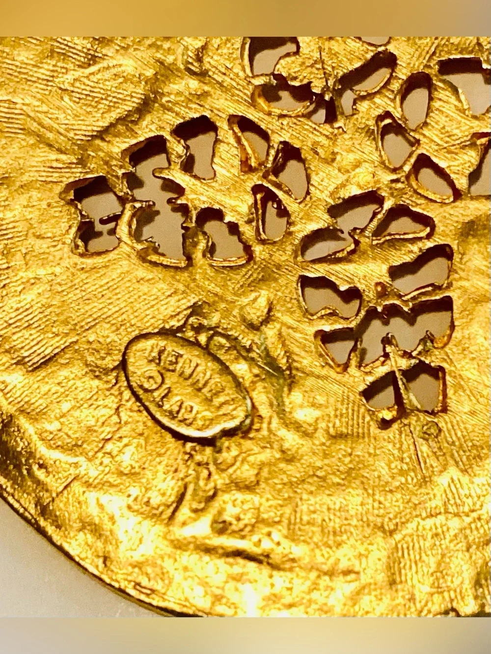 Kenneth Jay Lane Hammered Gold Coin Earrings - Picture 3 of 4